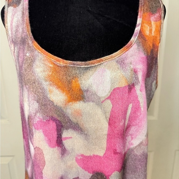 Robert Kitchen Tank Top Canada XX Large Sleeveless Floral Watercolor Knit Shirt - Picture 5 of 6